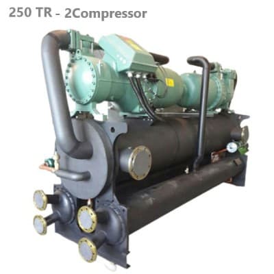 خرید چیلر تراکمی آب خنک 250 تن تبرید دماتجهیز مدل 2DTCHS250